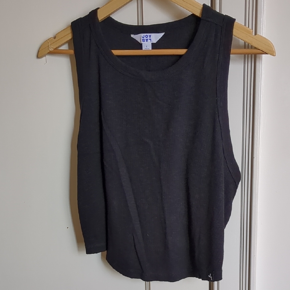 JoyLab Black Sleeveless Crop Tank Top